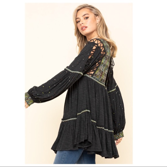 FREE PEOPLE BOHO FLOWY TUNIC MINI DRESS A3C - Picture 11 of 16